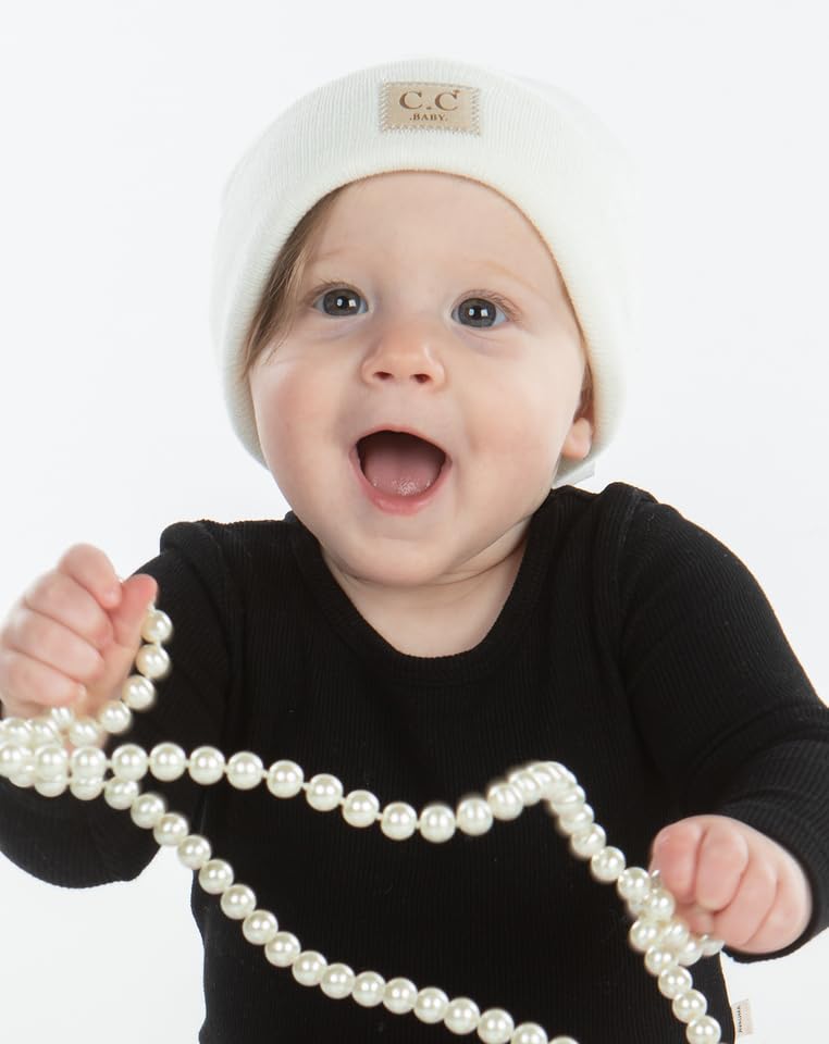 Suede Patch Baby Beanie by Funky Junque