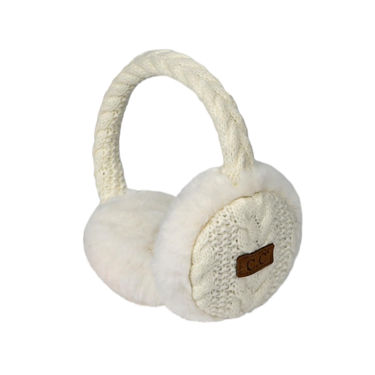 Cable Knit Adjustable Fuzzy Ear Muffs by Funky Junque