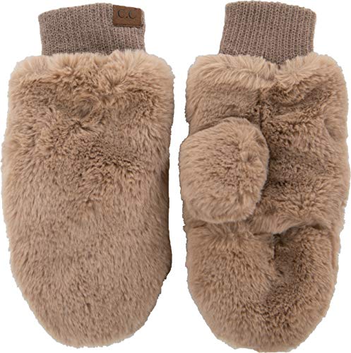 Faux Fur Convertible Mittens by Funky Junque