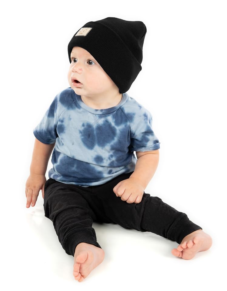 Suede Patch Baby Beanie by Funky Junque