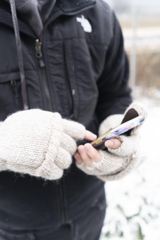 Ribbed Beanie & Convertible Gloves/Mittens Set by Funky Junque