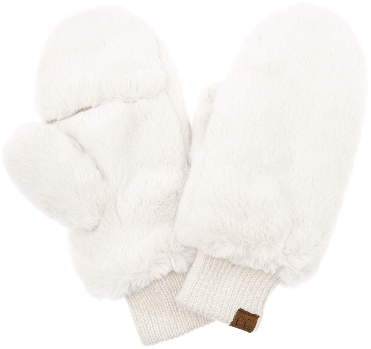 Faux Fur Convertible Mittens by Funky Junque