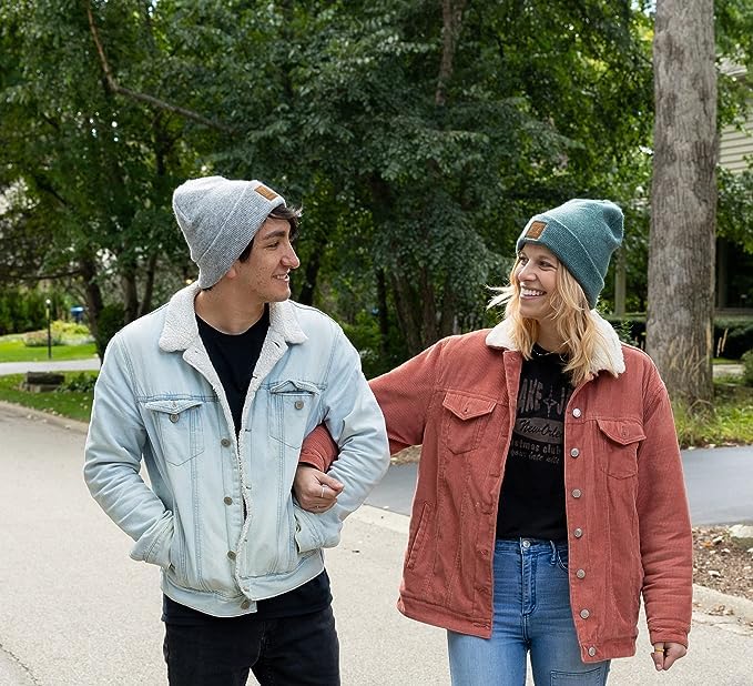 Classic Knit Leather Patch Beanie