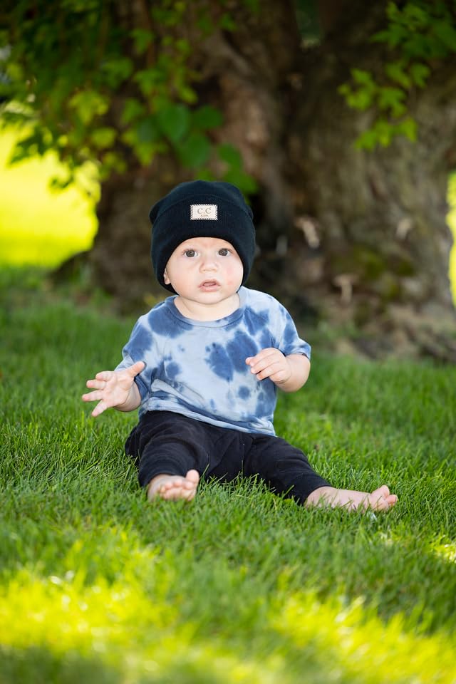 Suede Patch Baby Beanie by Funky Junque