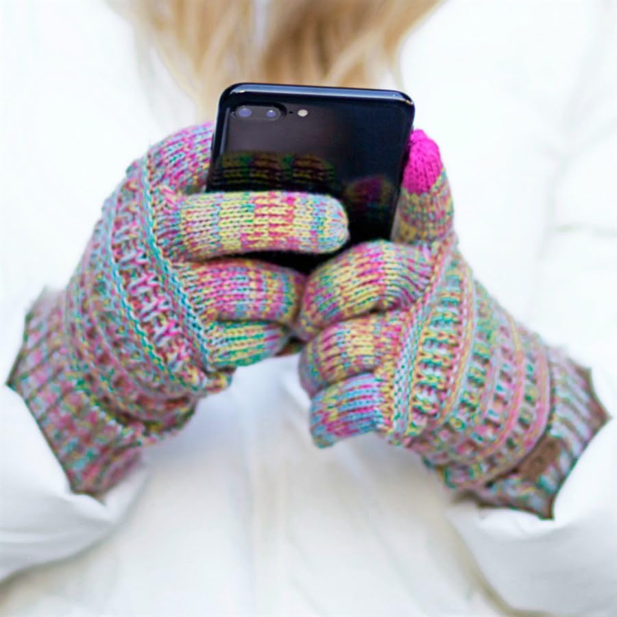 Ponytail Beanie & Gloves Matching Set by Funky Junque