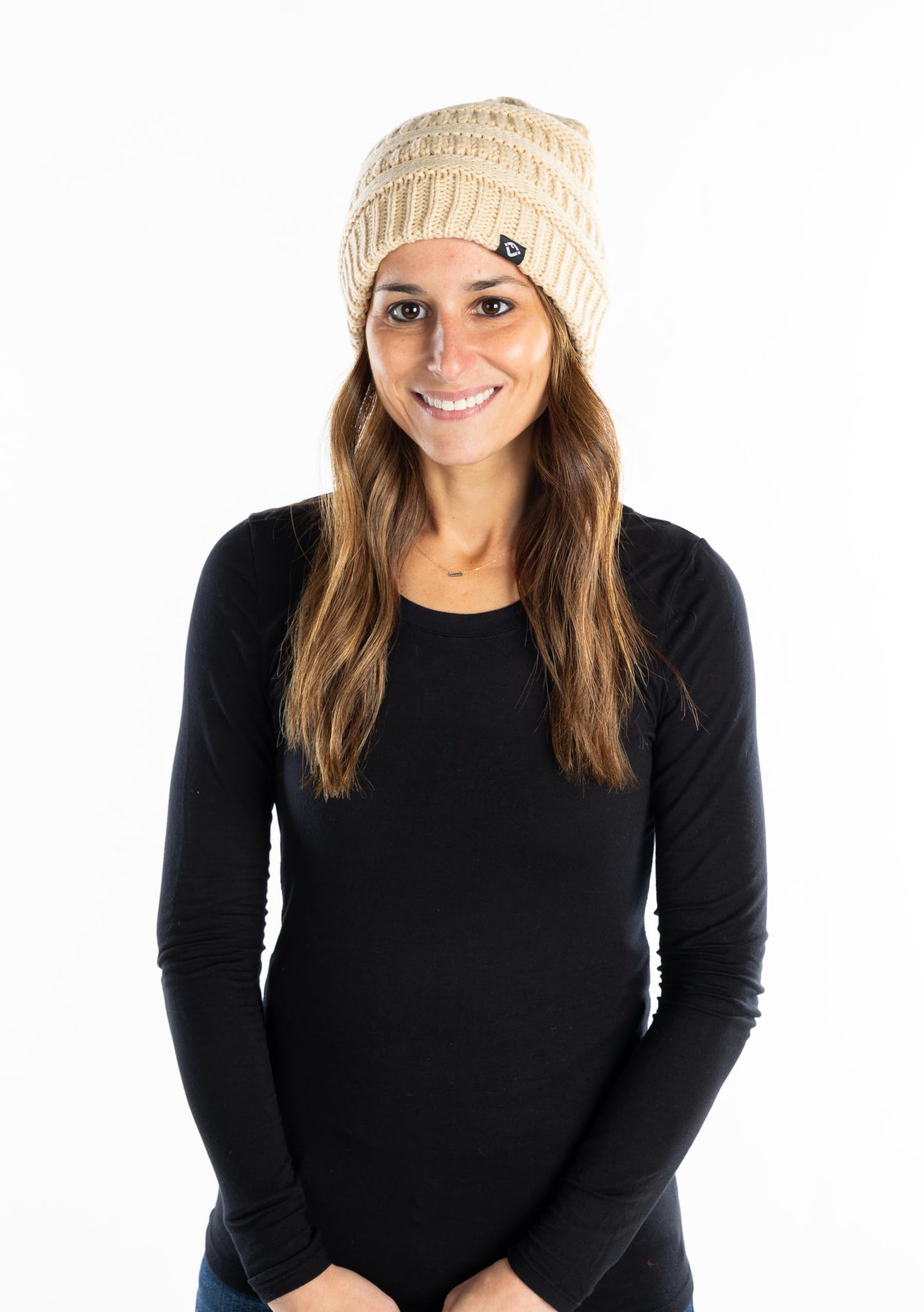Satin Lined Ribbed Knit Beanie by Funky Junque