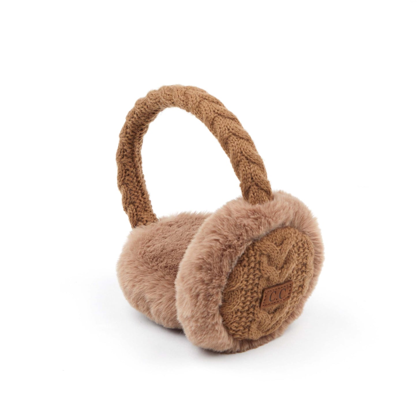 Cable Knit Adjustable Fuzzy Ear Muffs by Funky Junque
