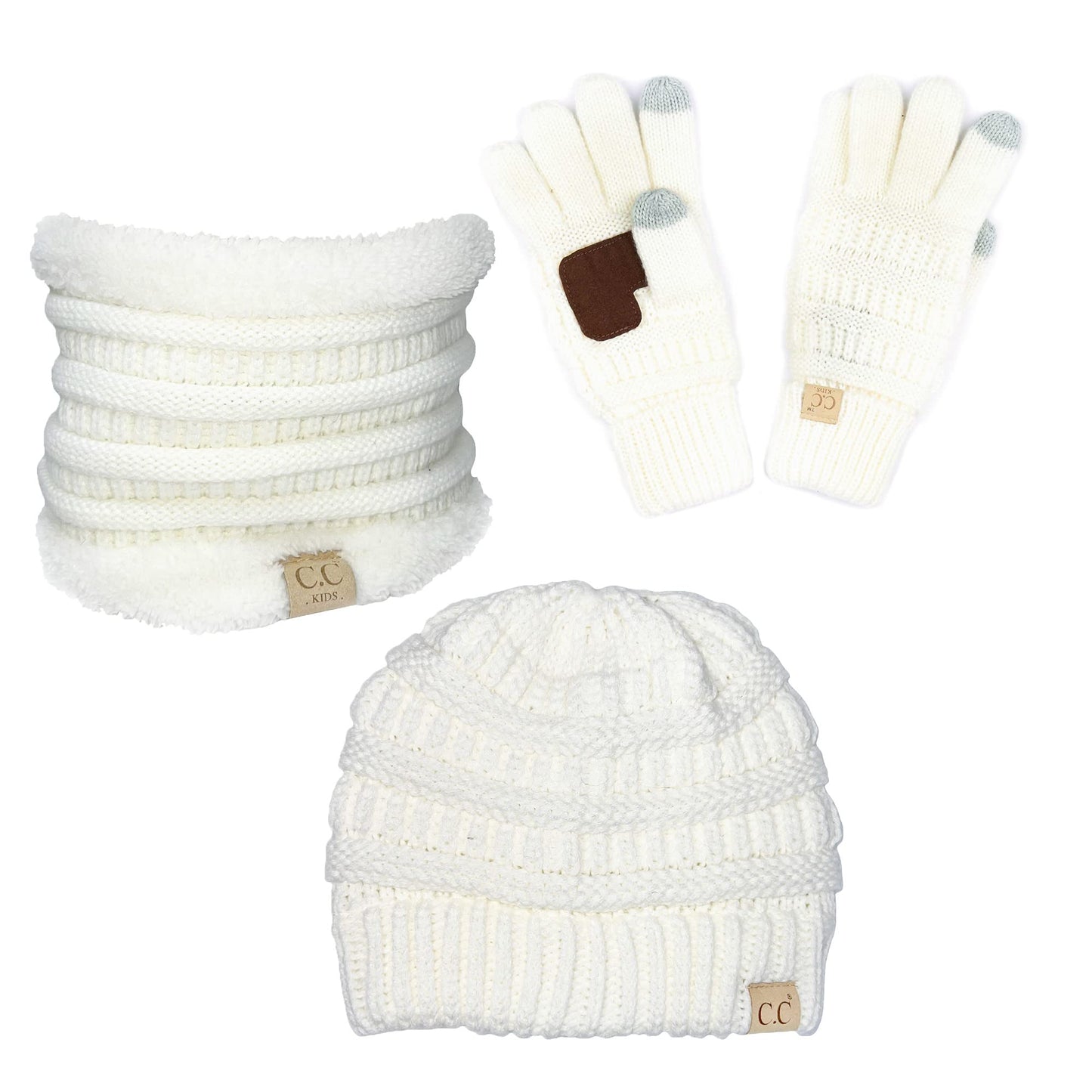 Kids Beanie, Neck Warmer & Gloves Matching Set by Funky Junque