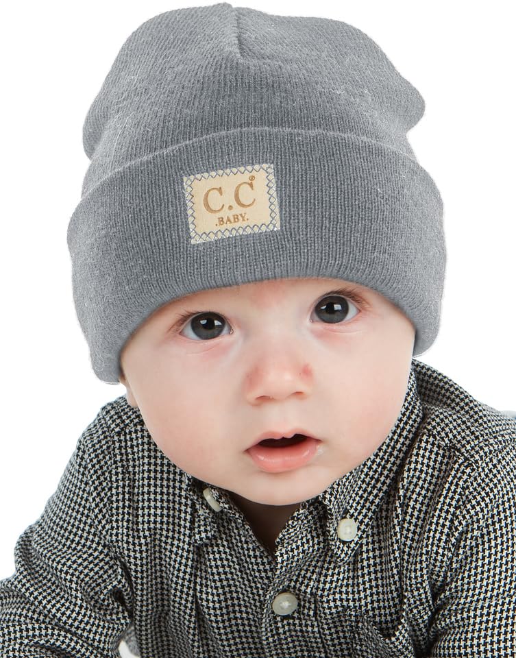Suede Patch Baby Beanie by Funky Junque