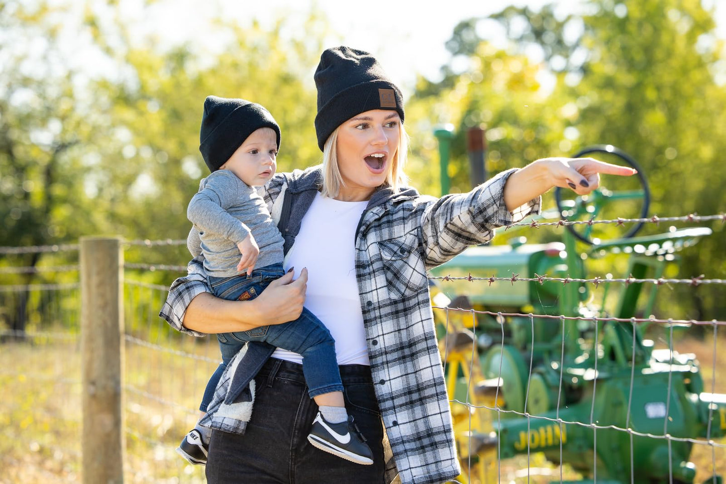 Suede Patch Baby Beanie by Funky Junque