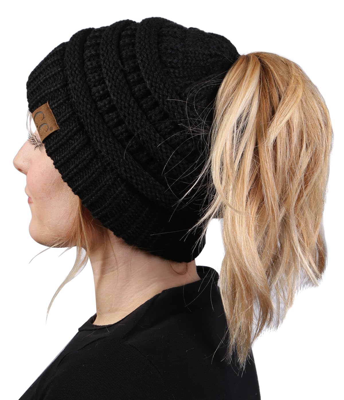 Ponytail Beanie & Gloves Matching Set by Funky Junque