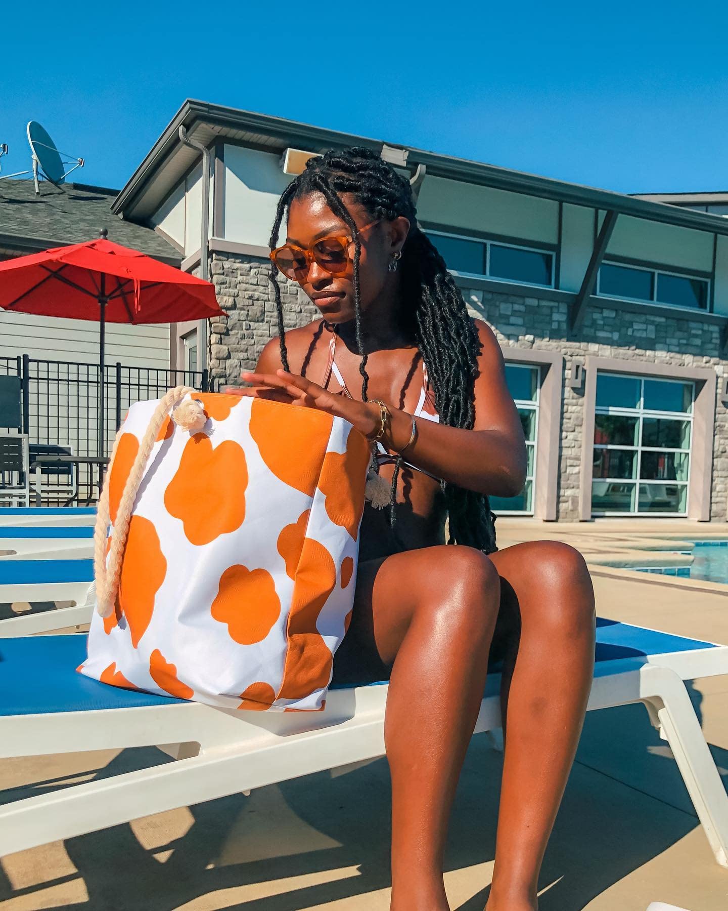 Cattle Print Beach Tote by Funky Junque