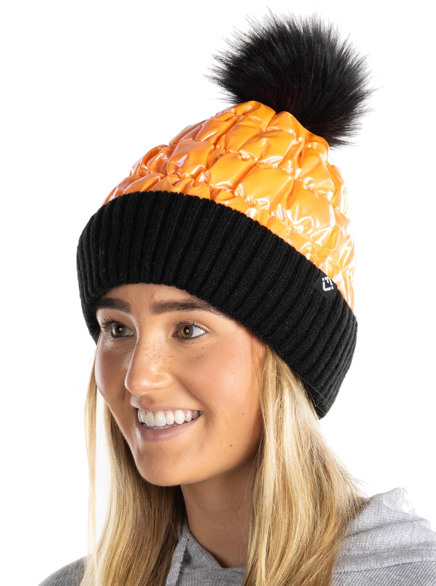 Puffer Beanie Faux Fur Pom by Funky Junque