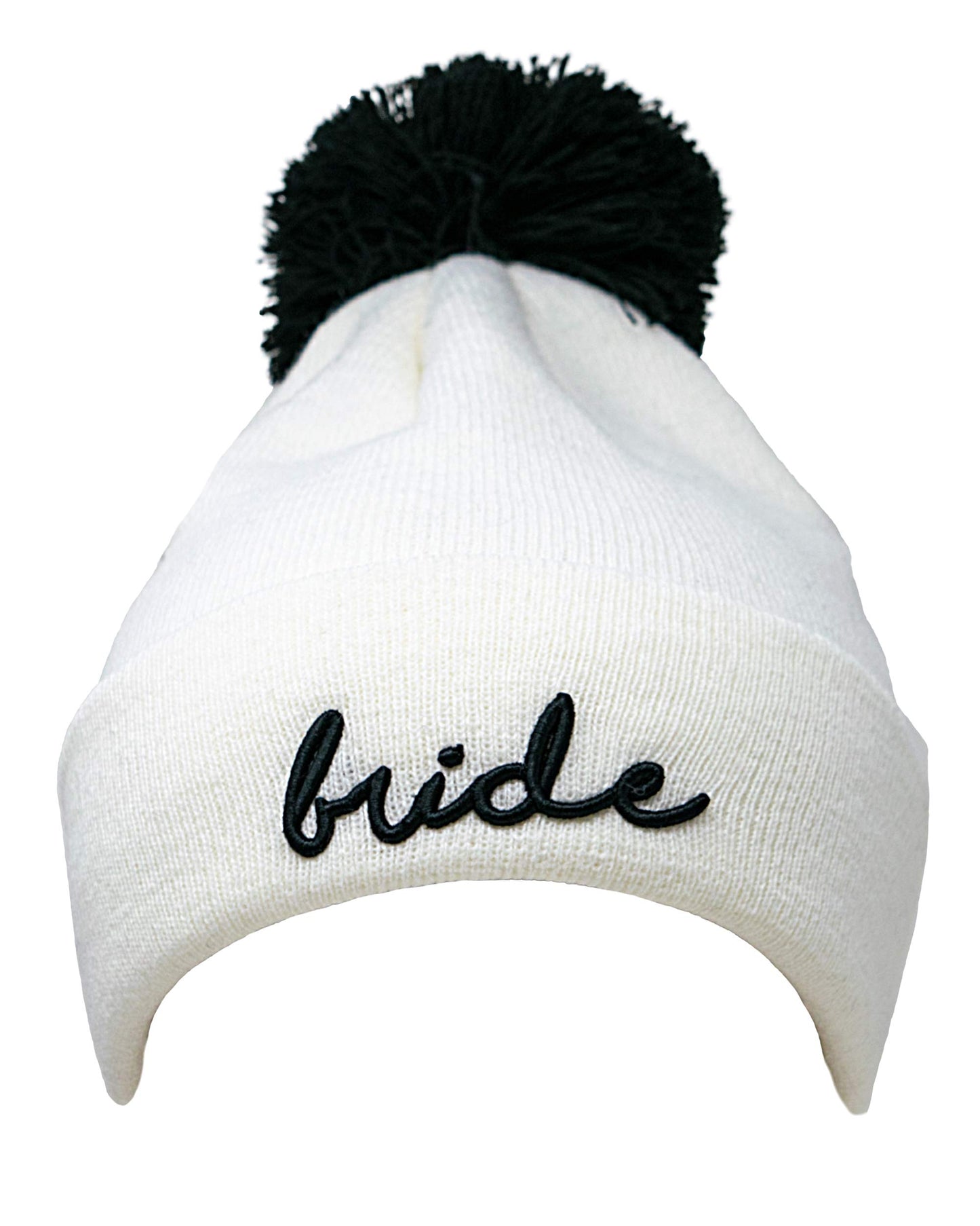 Bride/Squad Embroidered Pom Beanie by Funky Junque