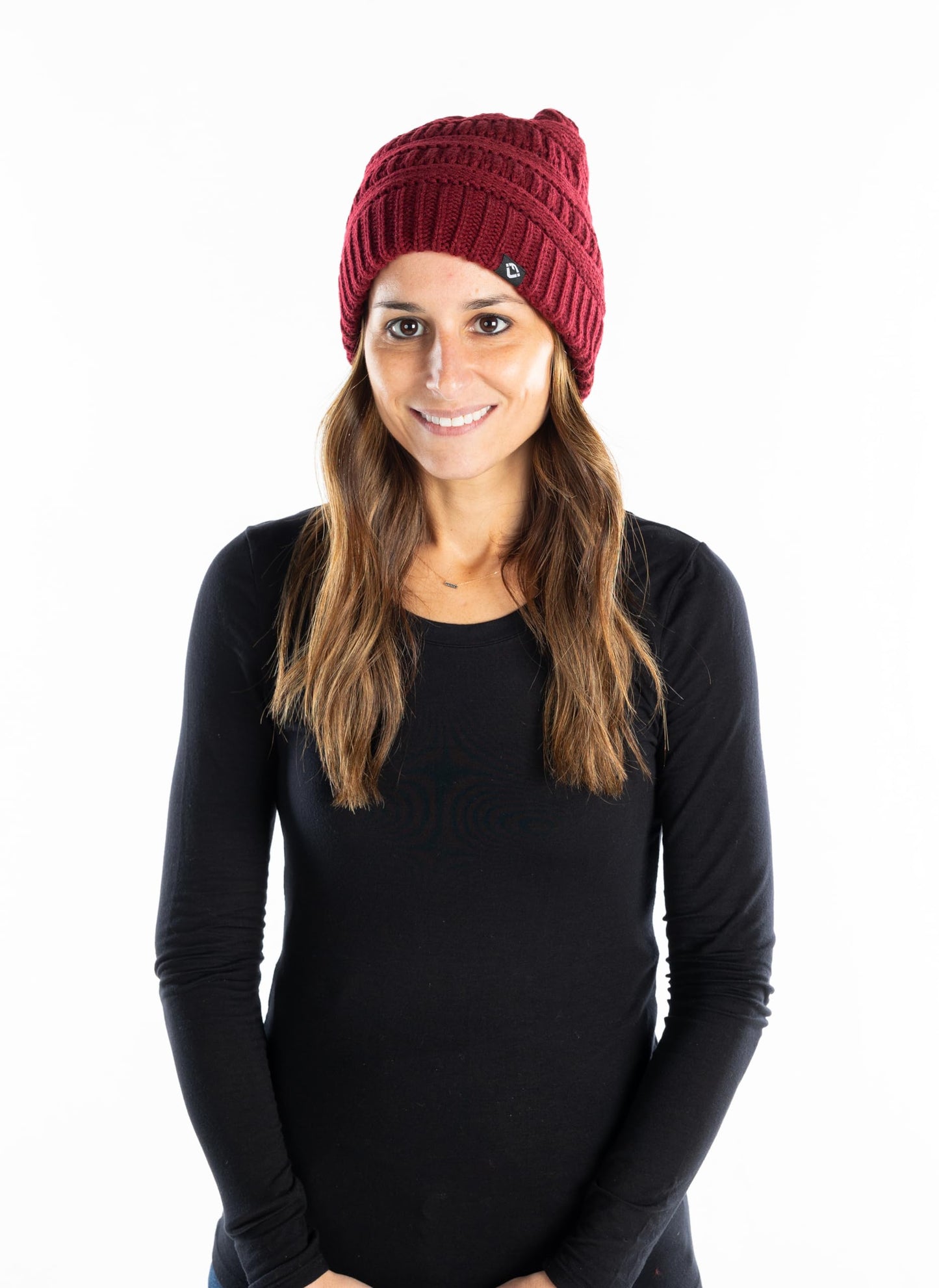 Satin Lined Ribbed Knit Beanie by Funky Junque