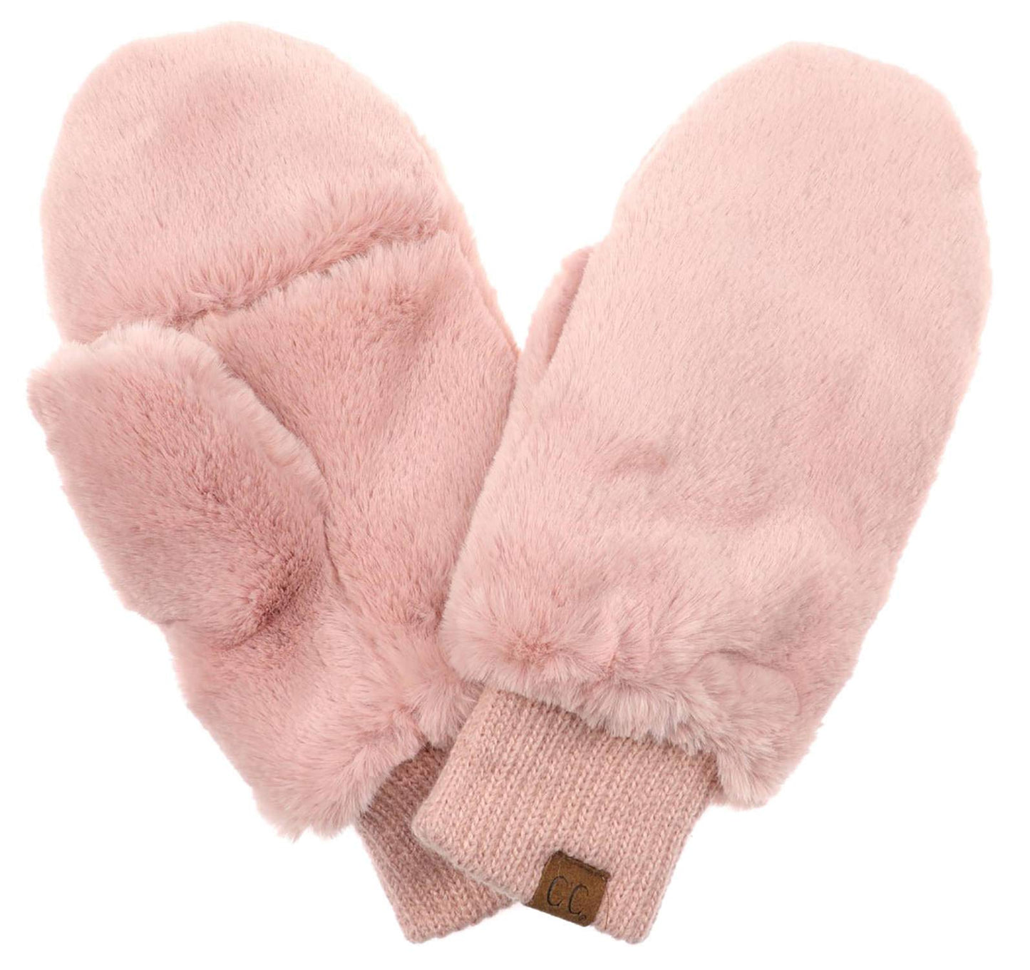 Faux Fur Convertible Mittens by Funky Junque