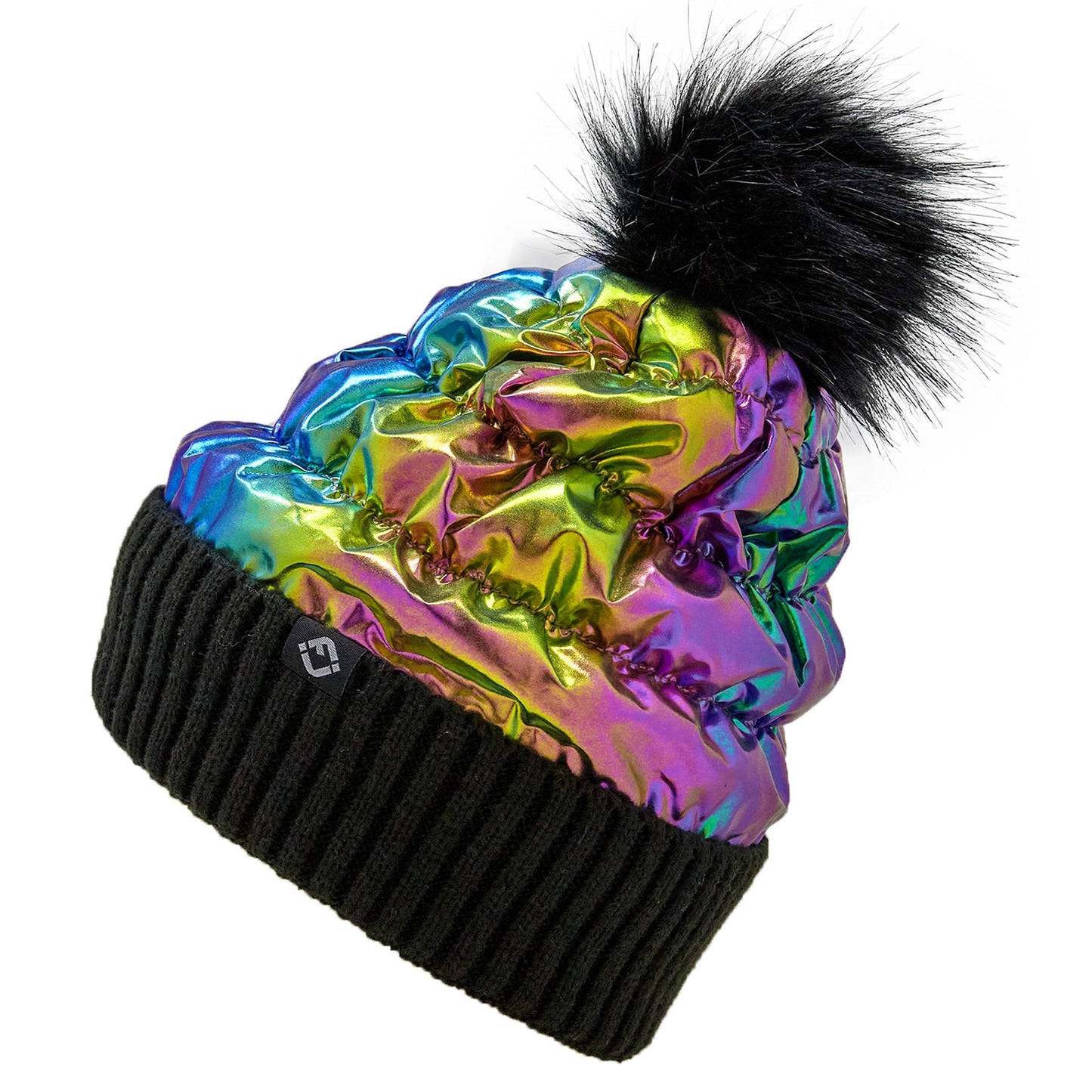 Puffer Beanie Faux Fur Pom by Funky Junque