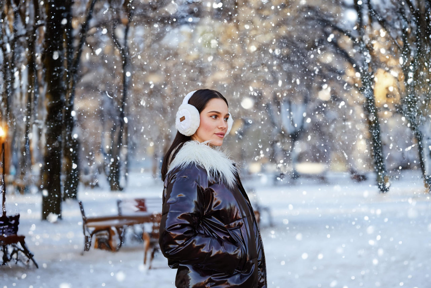 Cable Knit Adjustable Fuzzy Ear Muffs by Funky Junque