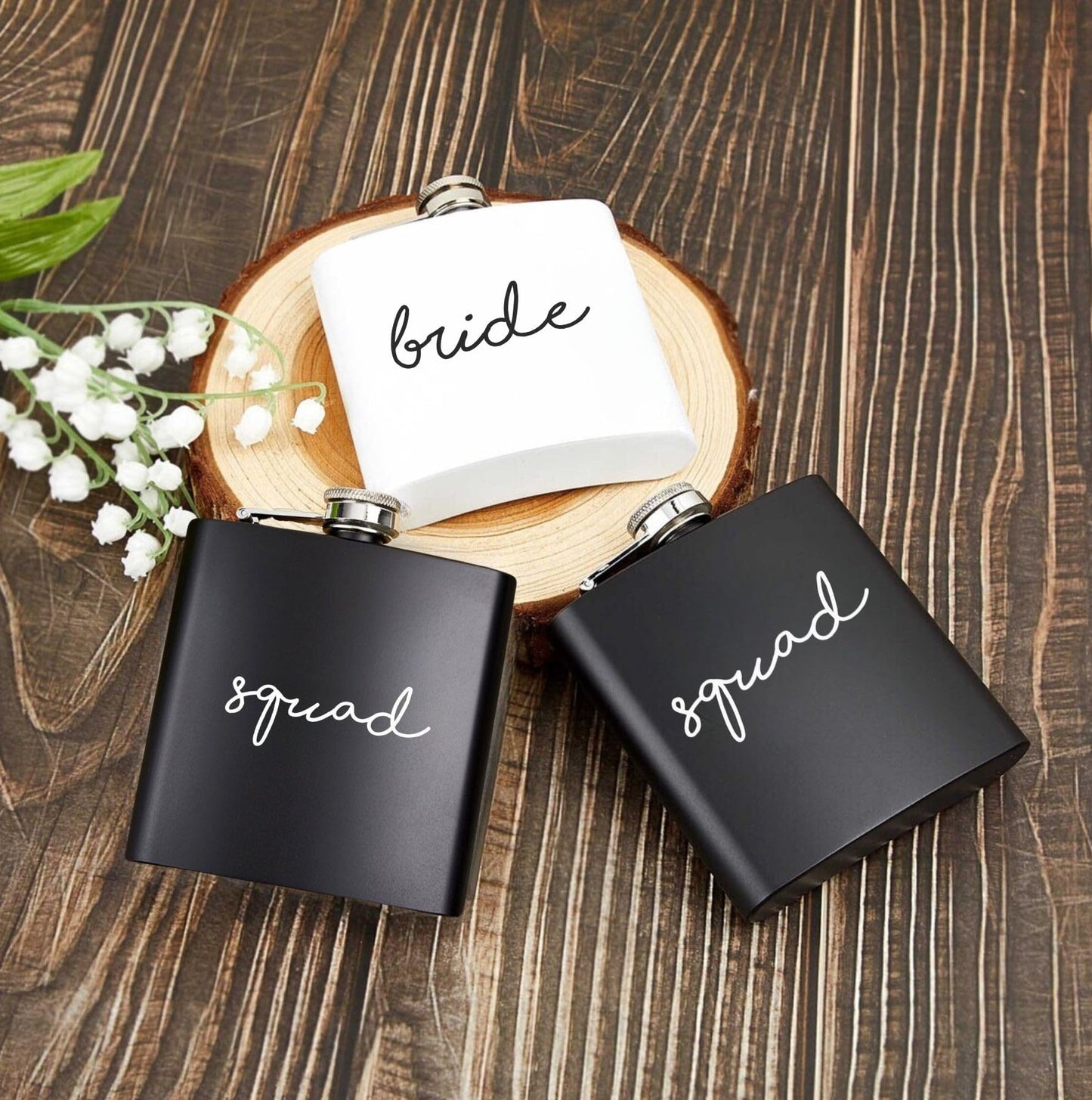 Bridal Stainless Steel Hip Flasks by Funky Junque