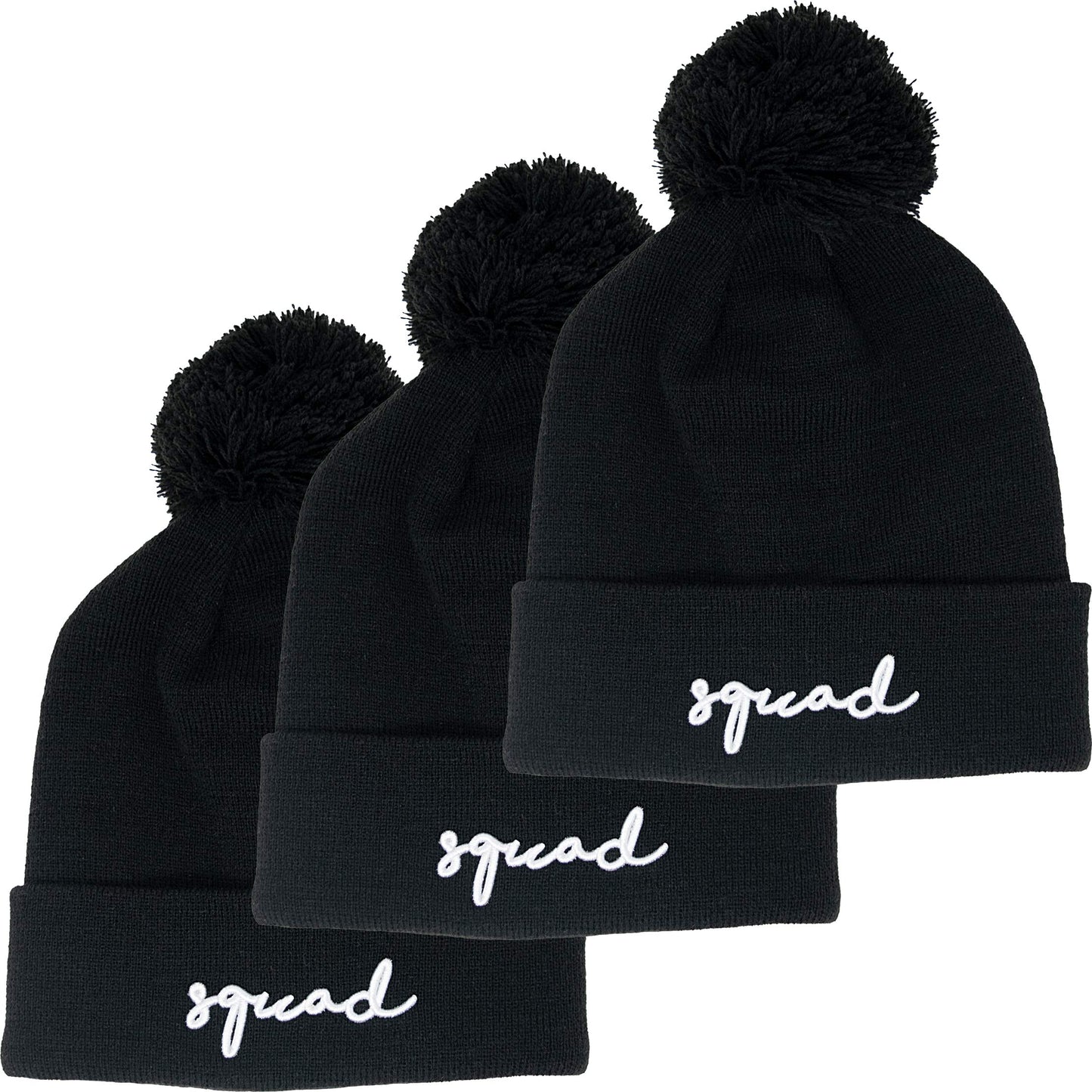 Bride/Squad Embroidered Pom Beanie by Funky Junque