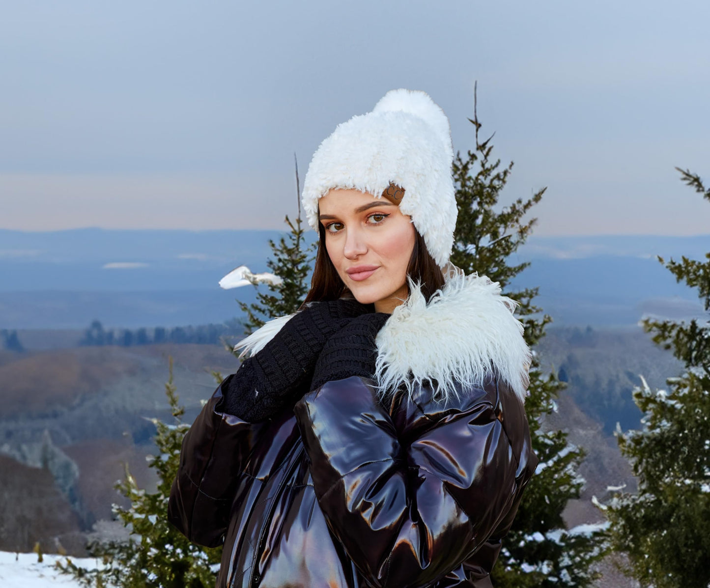 Fuzzy Stretch Pom Beanie by Funky Junque