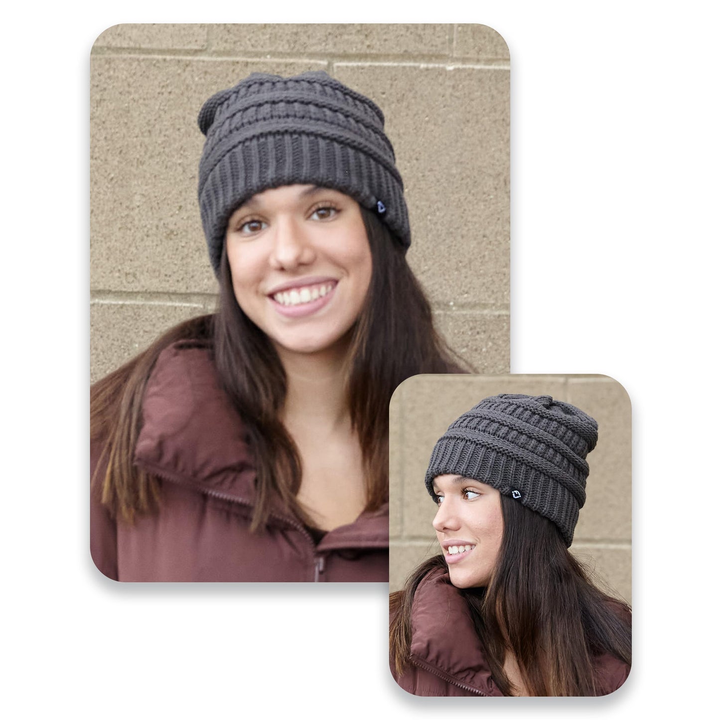 Satin Lined Ribbed Knit Beanie by Funky Junque