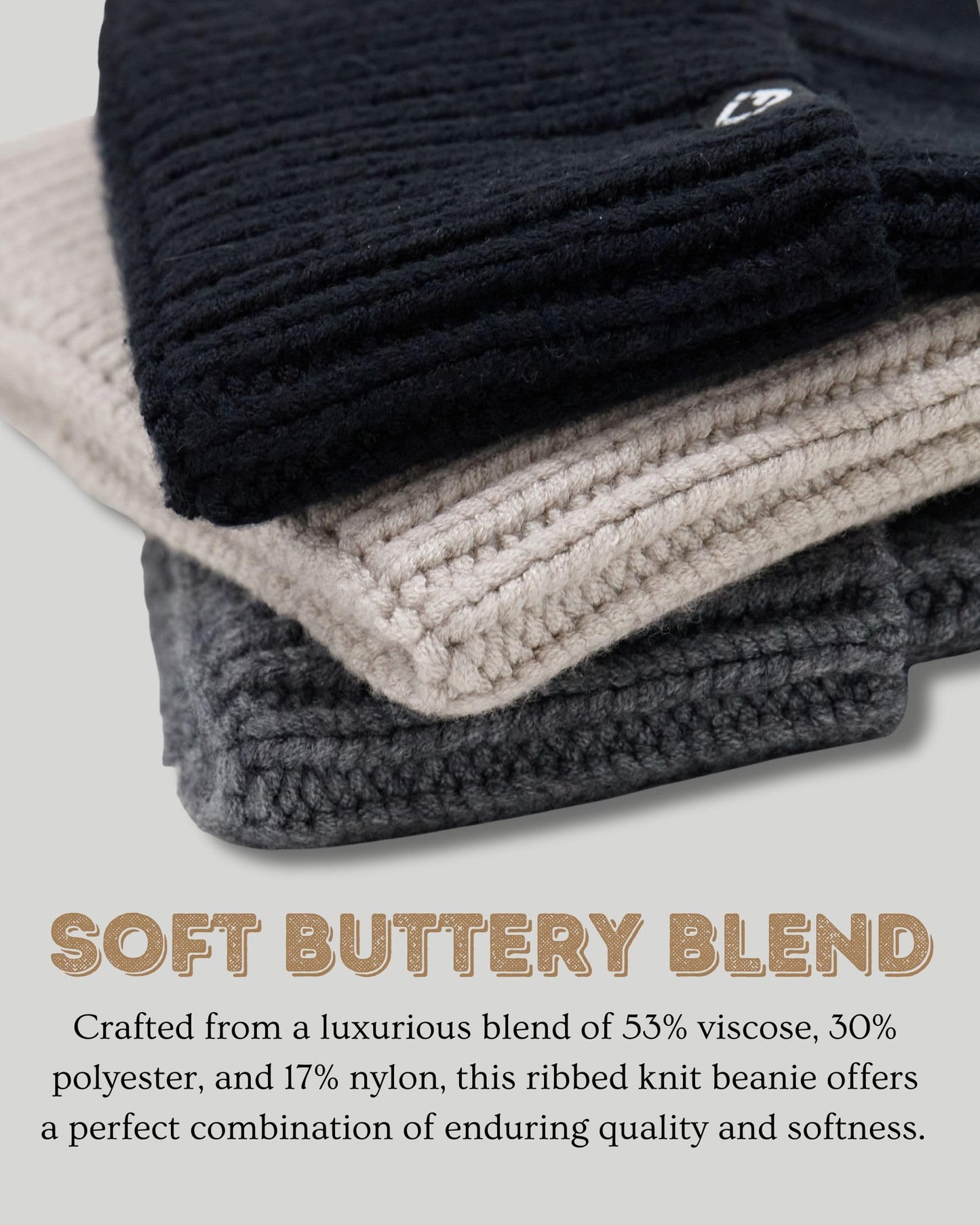 Ribbed Knit Buttery Soft Beanie by Funky Junque