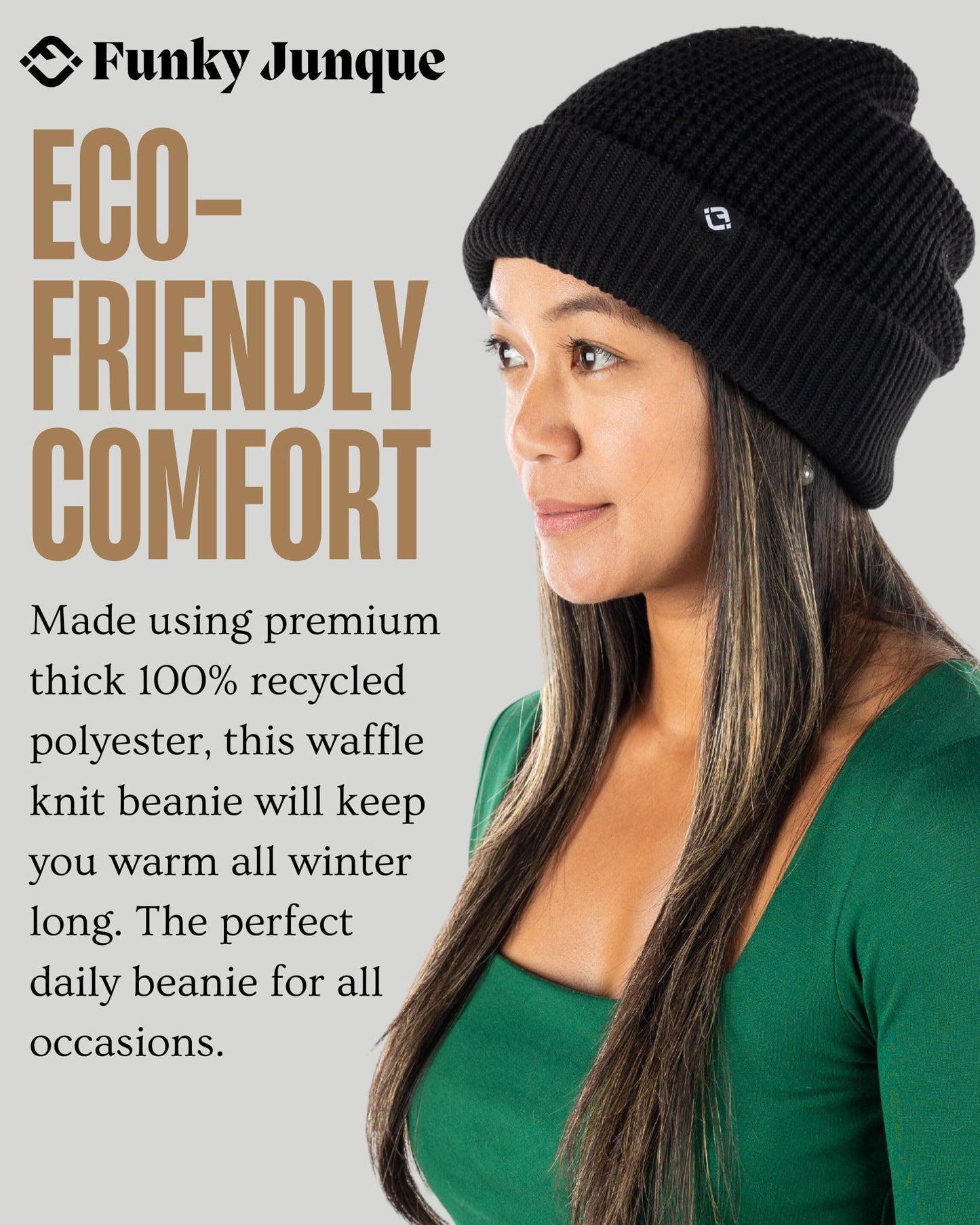 Waffle Knit Double Layer Beanie by Funky Junque