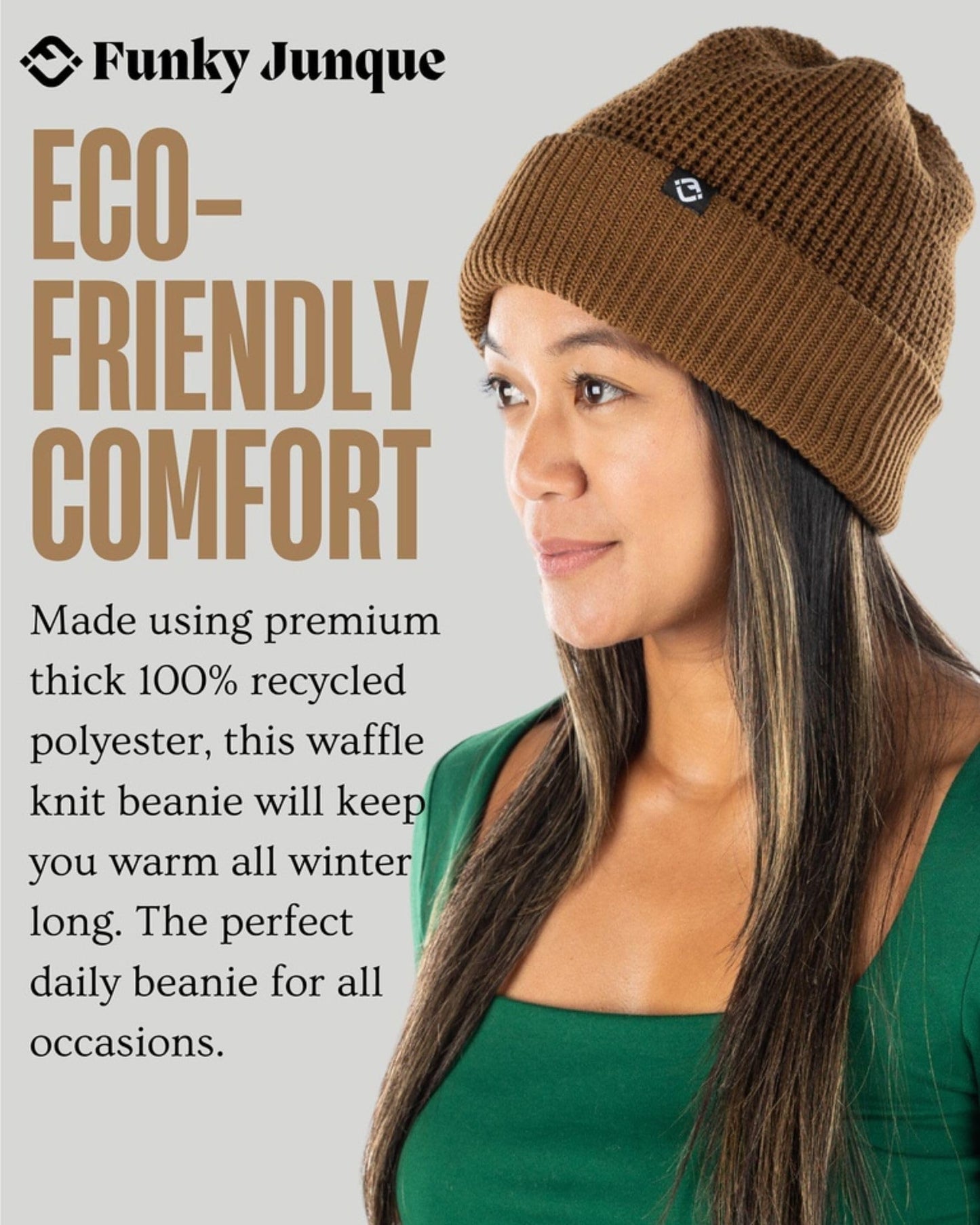 Waffle Knit Double Layer Beanie by Funky Junque