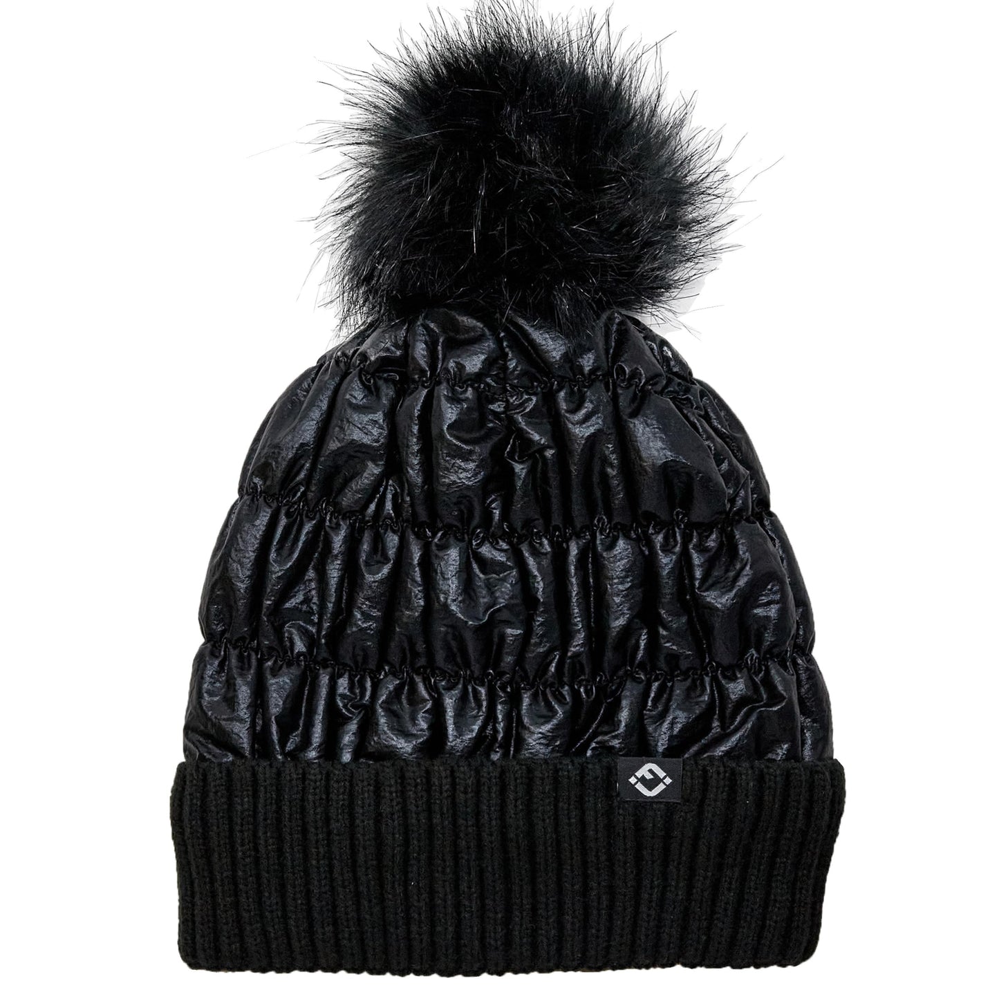 Puffer Beanie Faux Fur Pom by Funky Junque