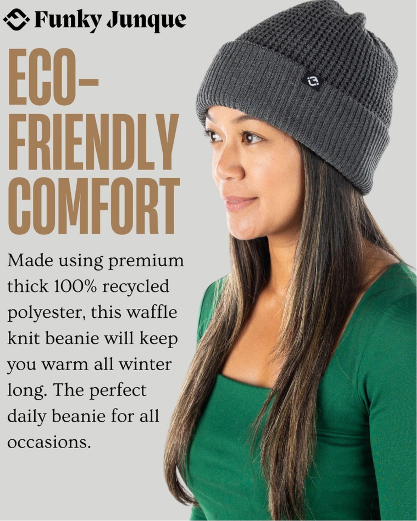 Waffle Knit Double Layer Beanie by Funky Junque