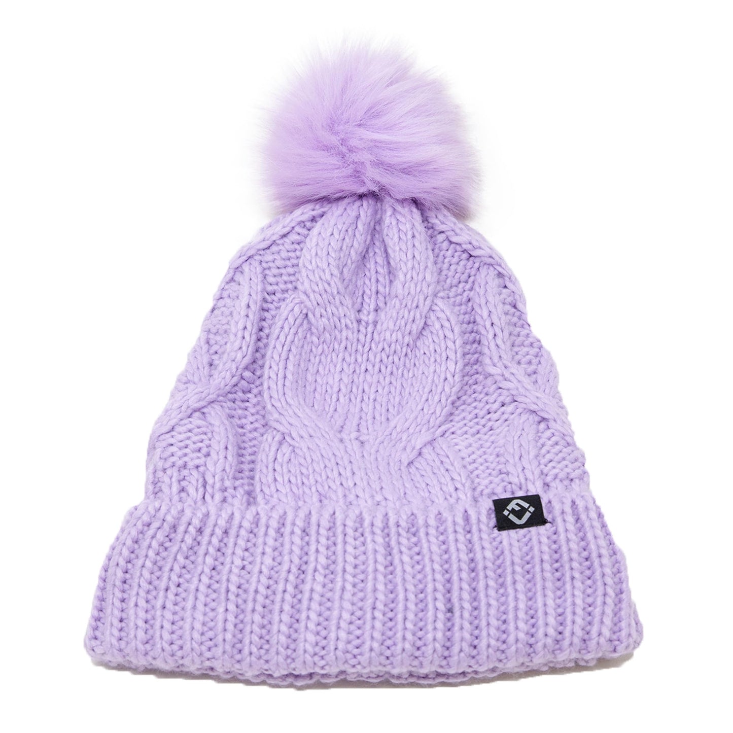 Cable Knit Oversized Faux Fur Pom Beanie by Funky Junque