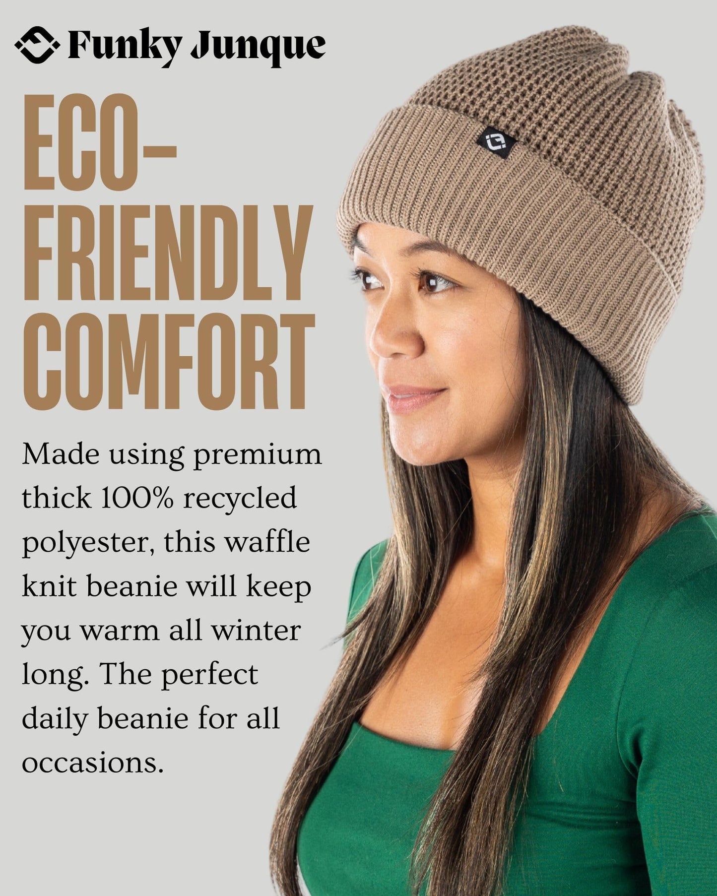 Waffle Knit Double Layer Beanie by Funky Junque