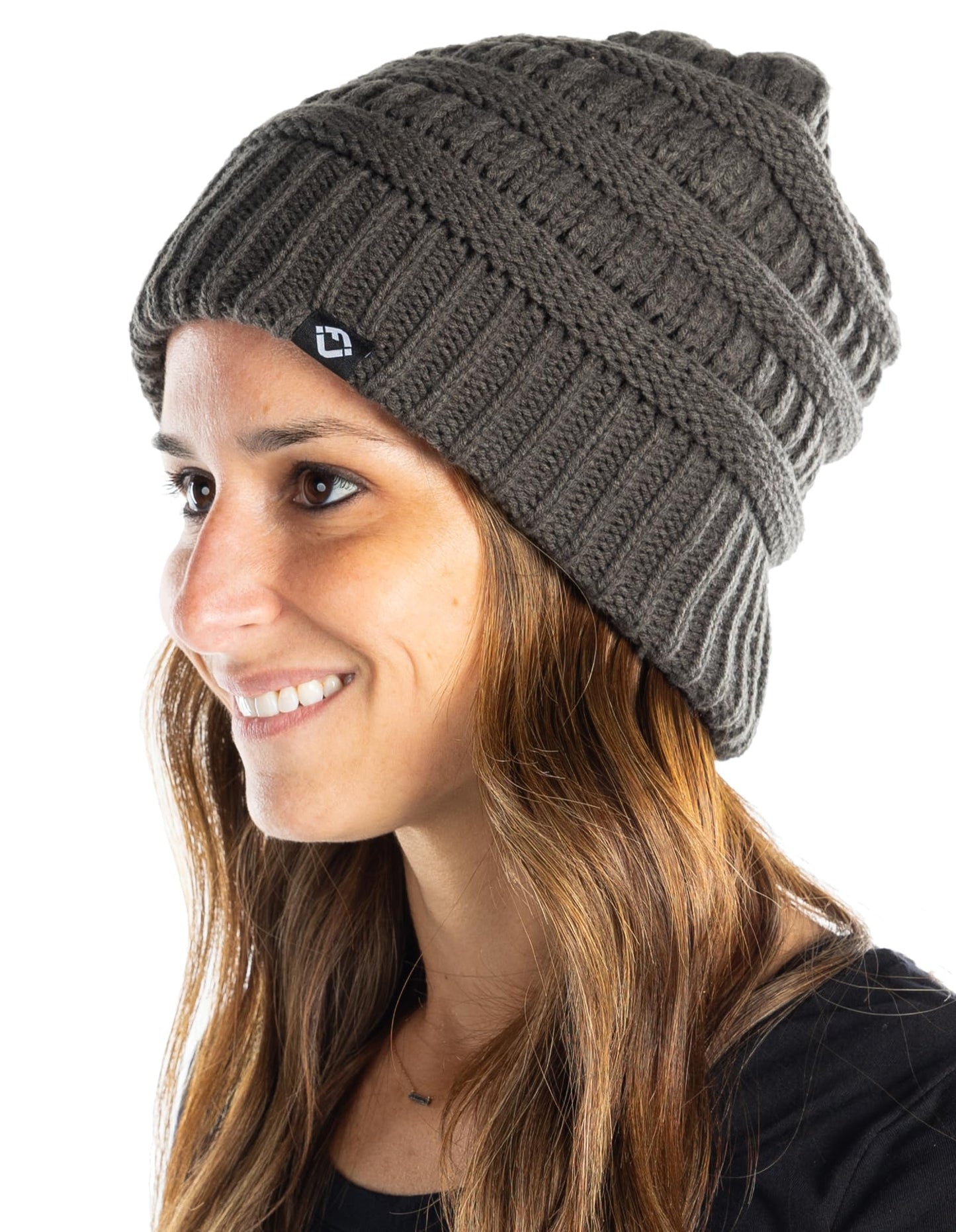 Satin Lined Ribbed Knit Beanie by Funky Junque