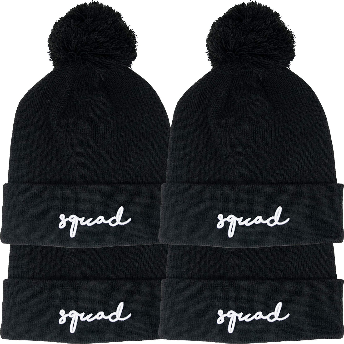 Bride/Squad Embroidered Pom Beanie by Funky Junque