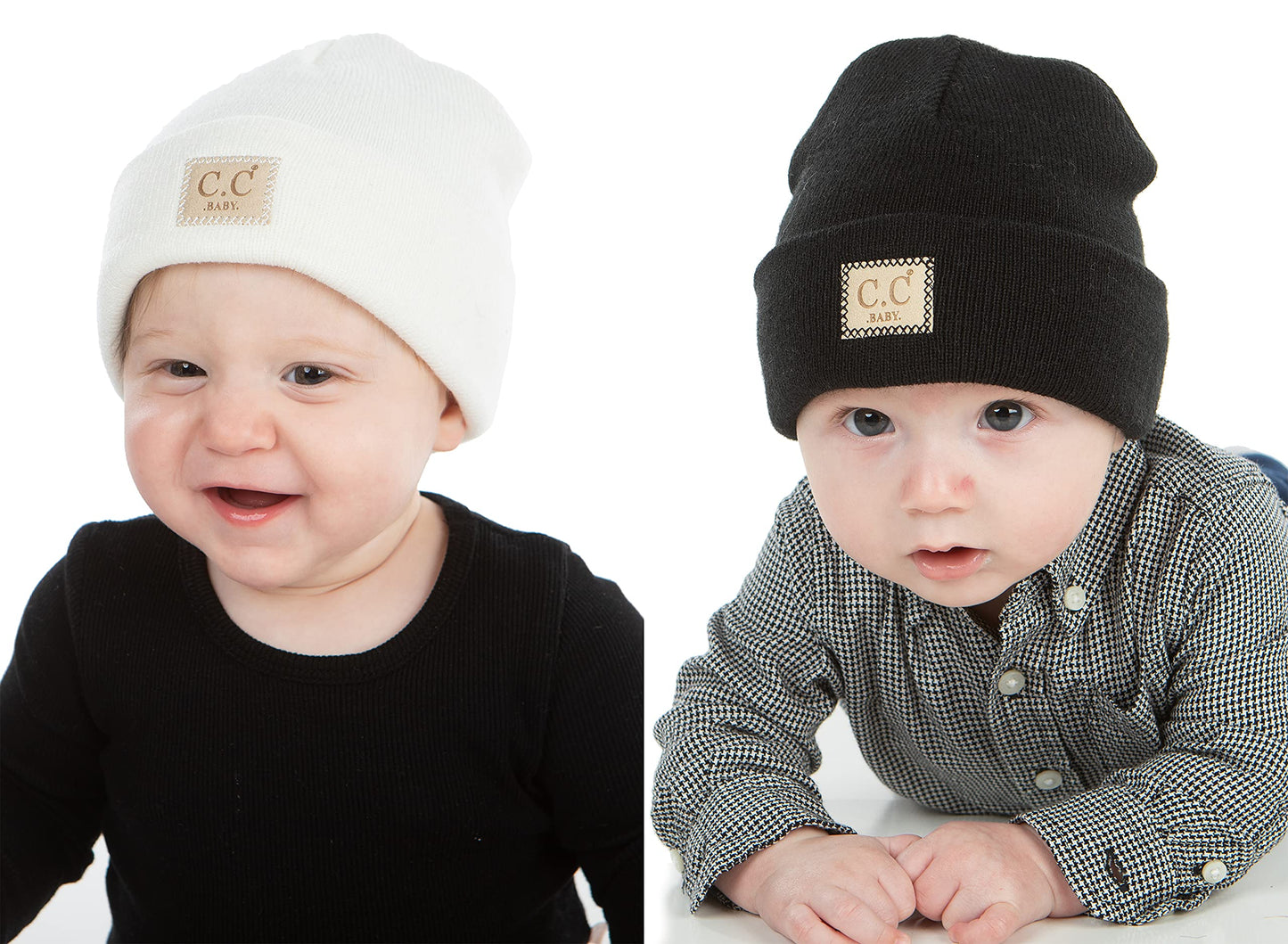 Suede Patch Baby Beanie by Funky Junque