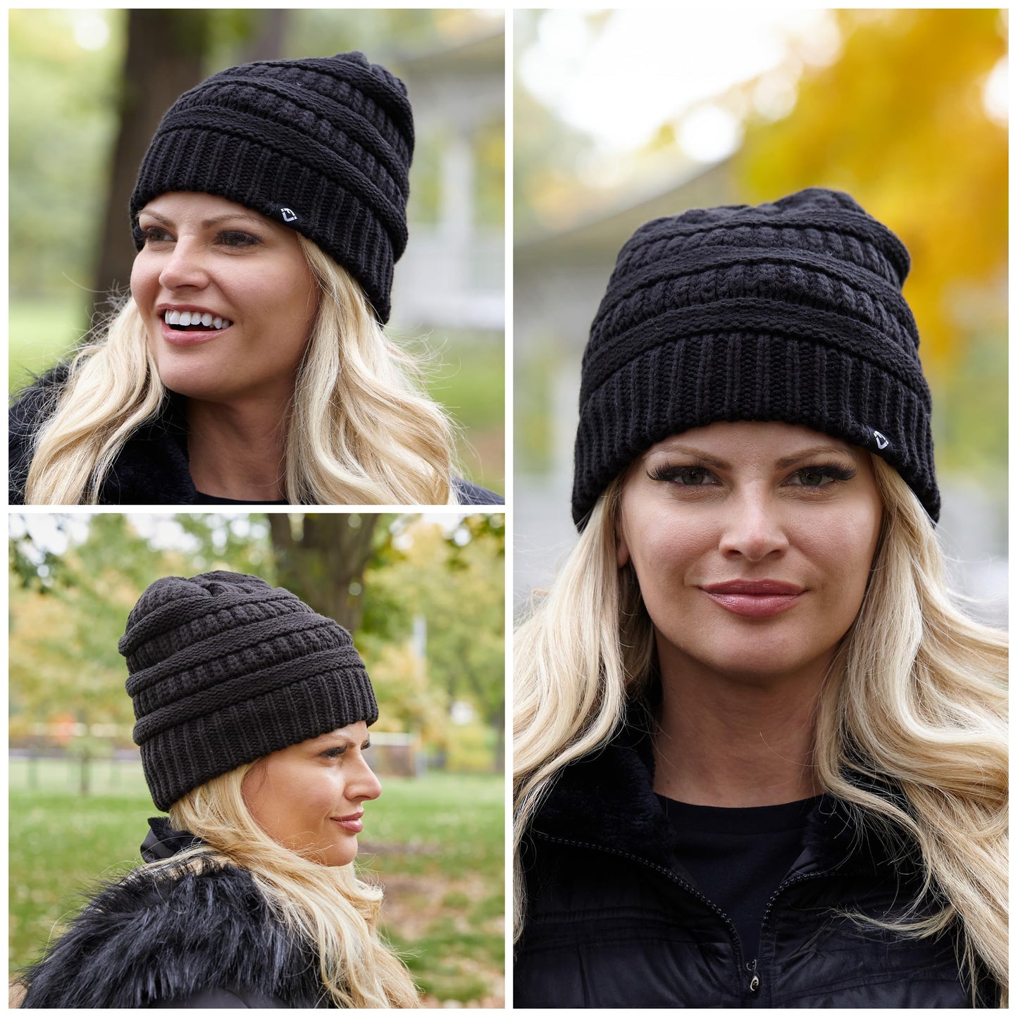 Satin Lined Ribbed Knit Beanie by Funky Junque