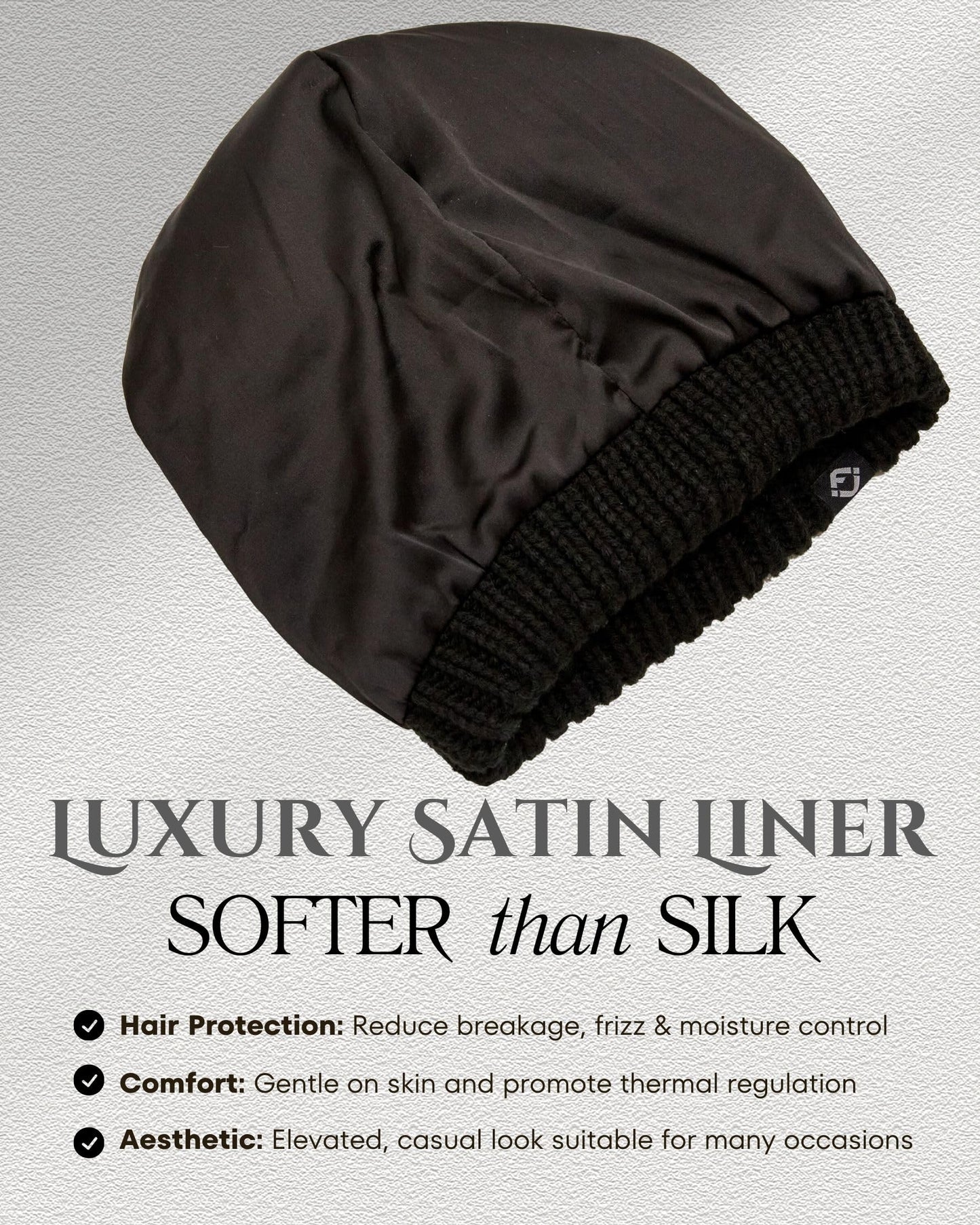 Satin Lined Ribbed Knit Beanie by Funky Junque