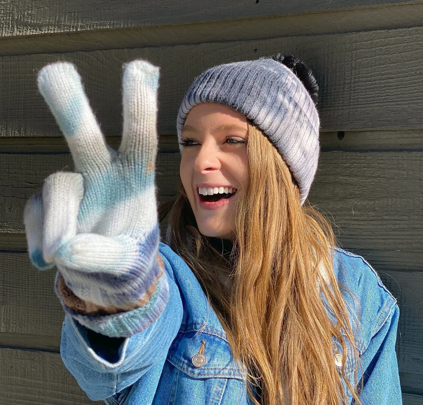 Tie Dye Cable Knit Gloves by Funky Junque