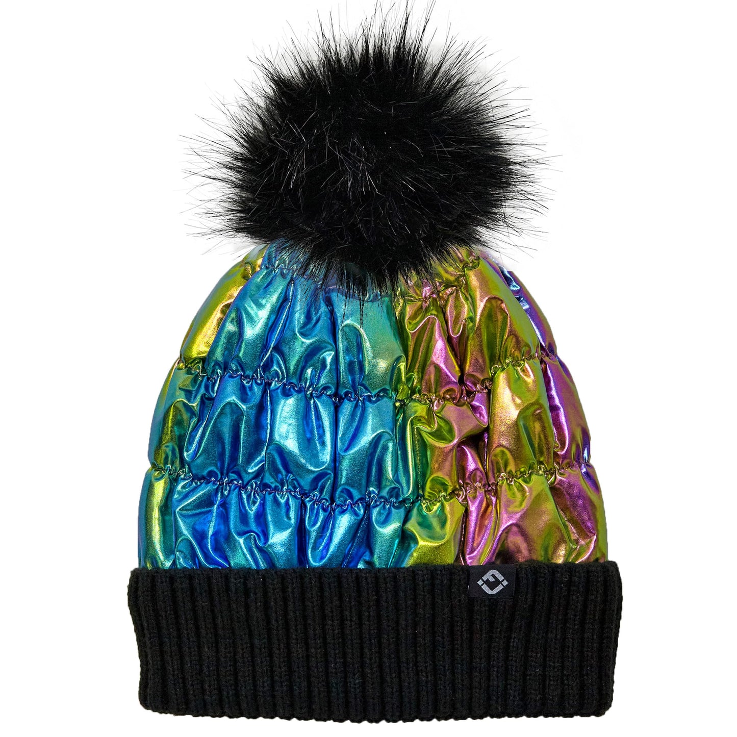 Puffer Beanie Faux Fur Pom by Funky Junque