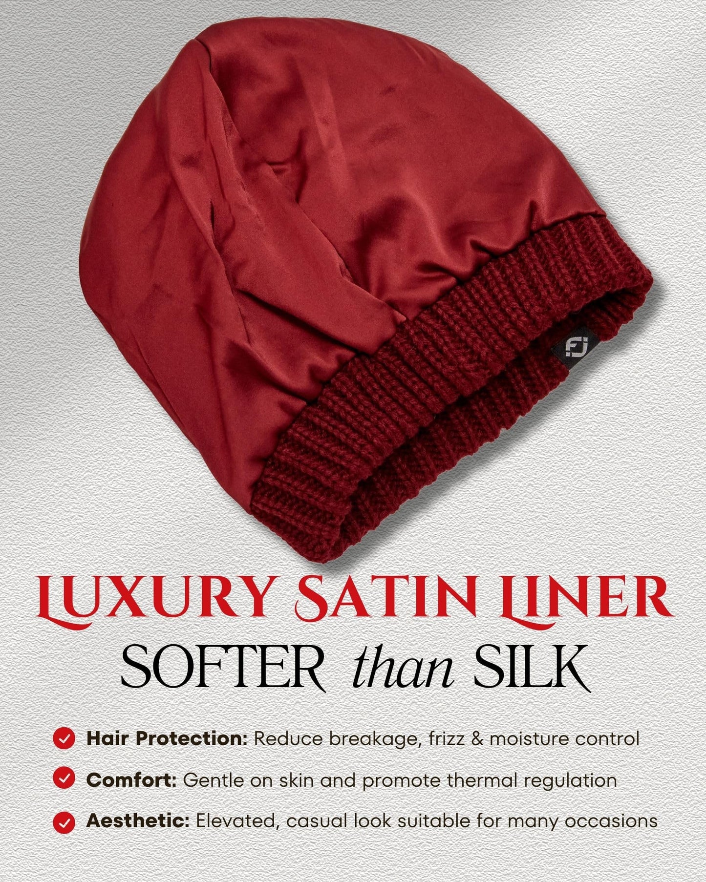 Satin Lined Ribbed Knit Beanie by Funky Junque