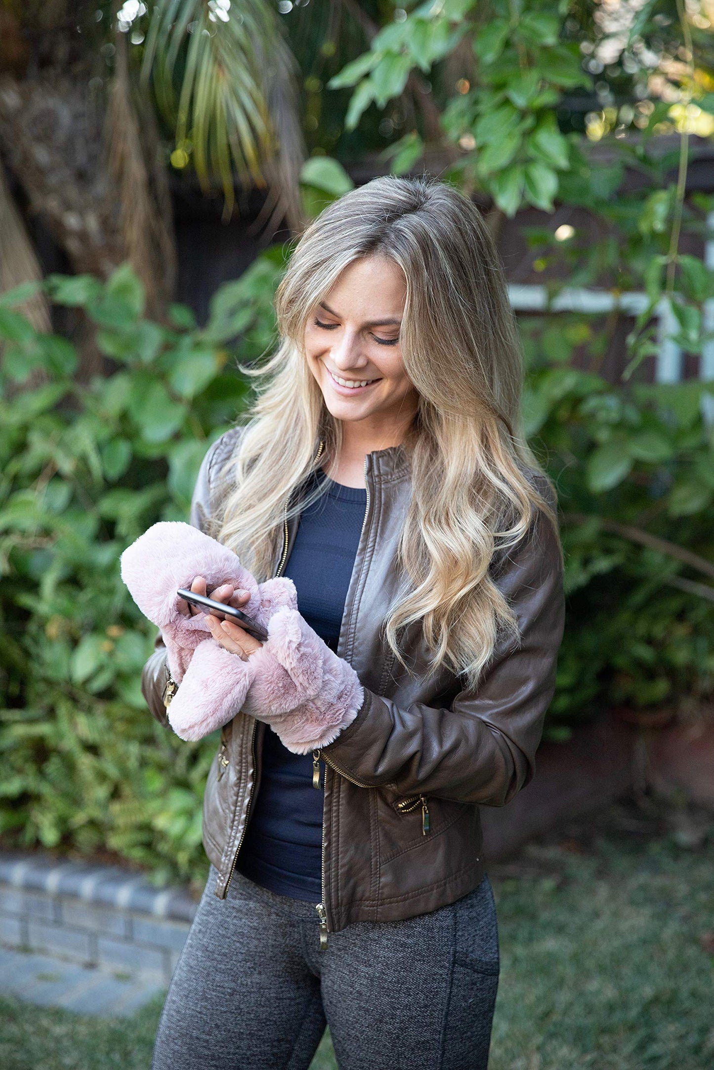 Faux Fur Convertible Mittens by Funky Junque