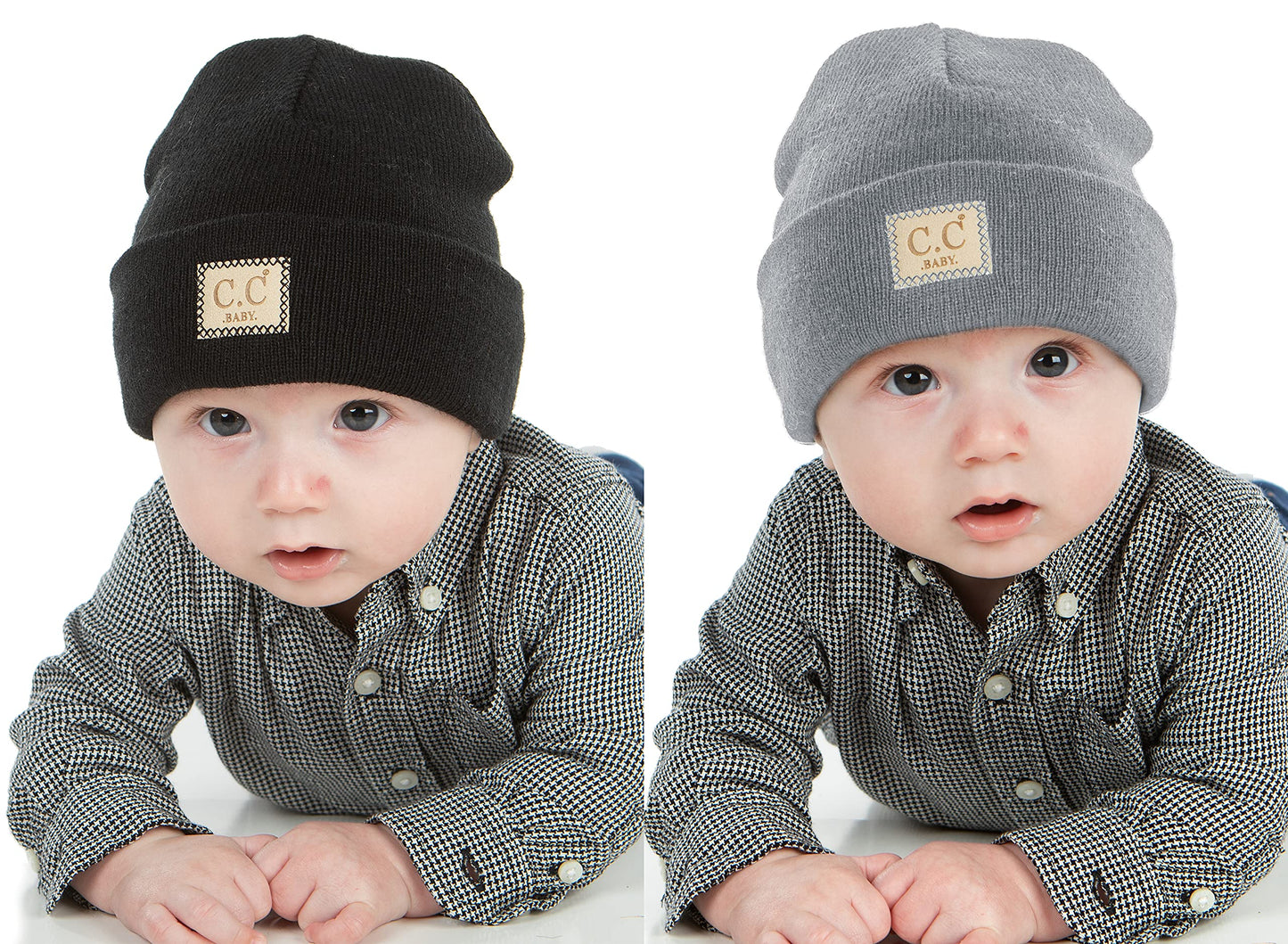 Suede Patch Baby Beanie by Funky Junque