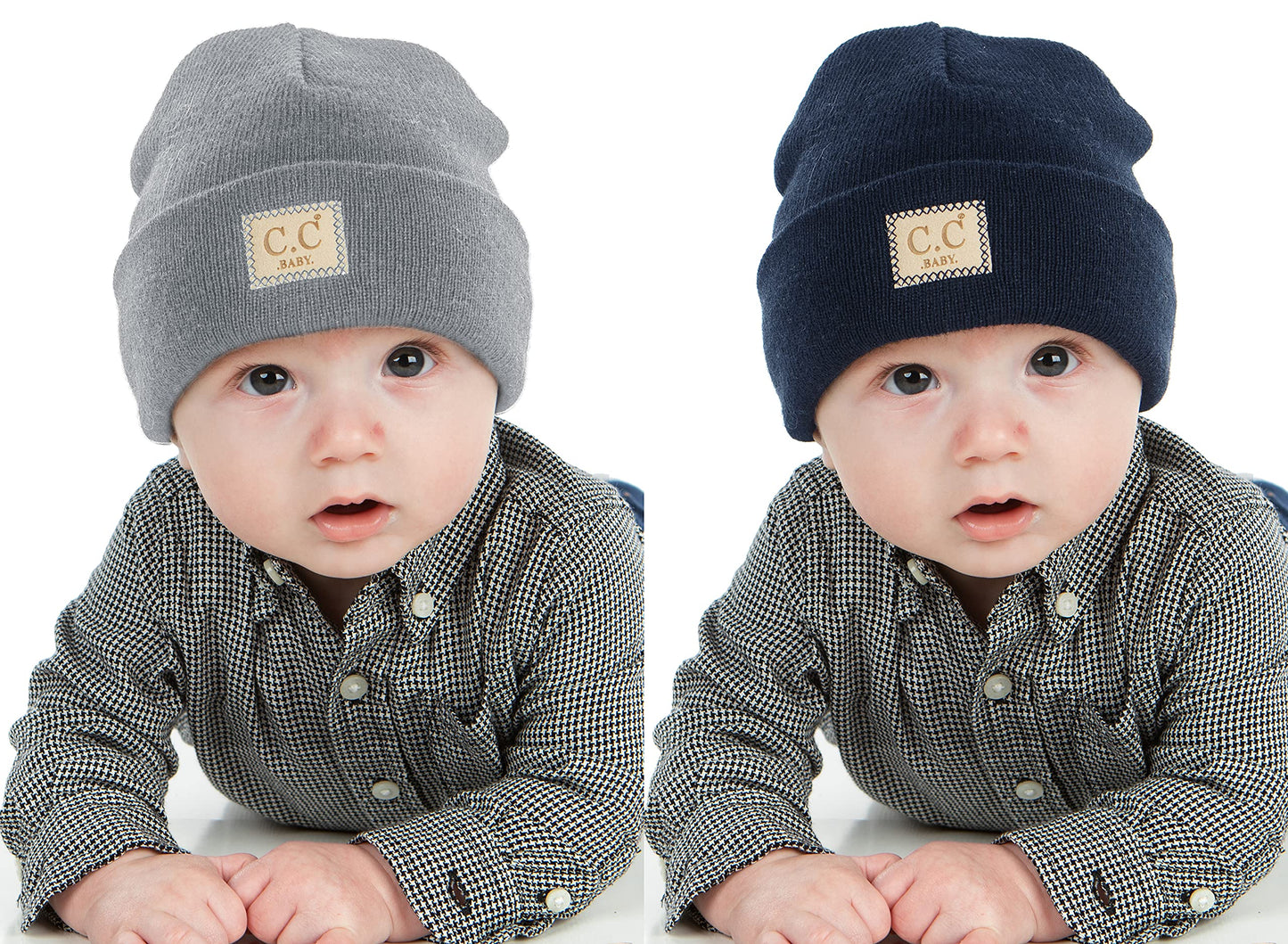 Suede Patch Baby Beanie by Funky Junque