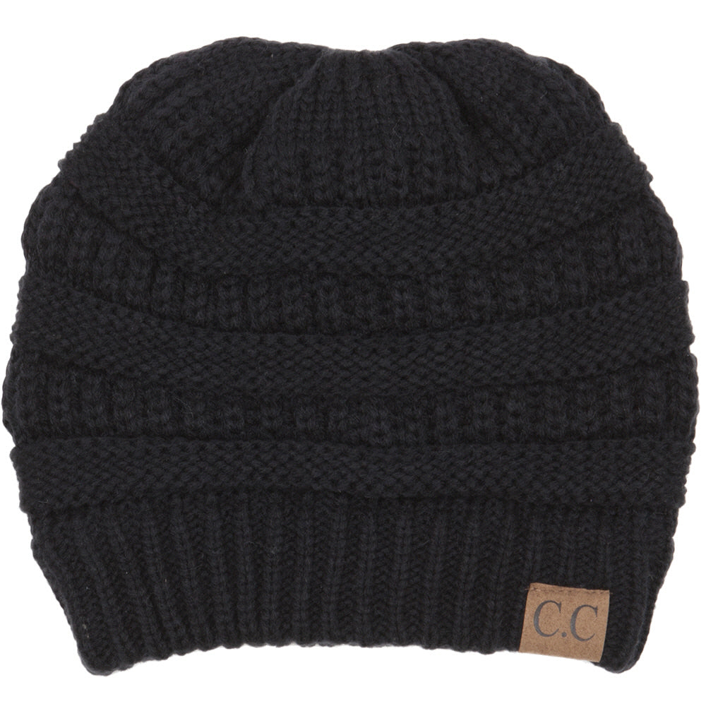 Classic Ribbed Cable Knit Beanie