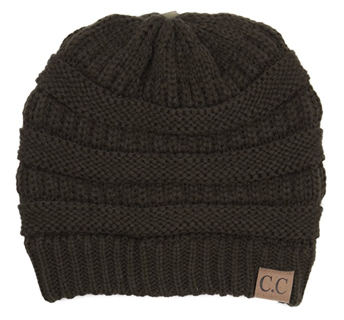 Classic Ribbed Cable Knit Beanie