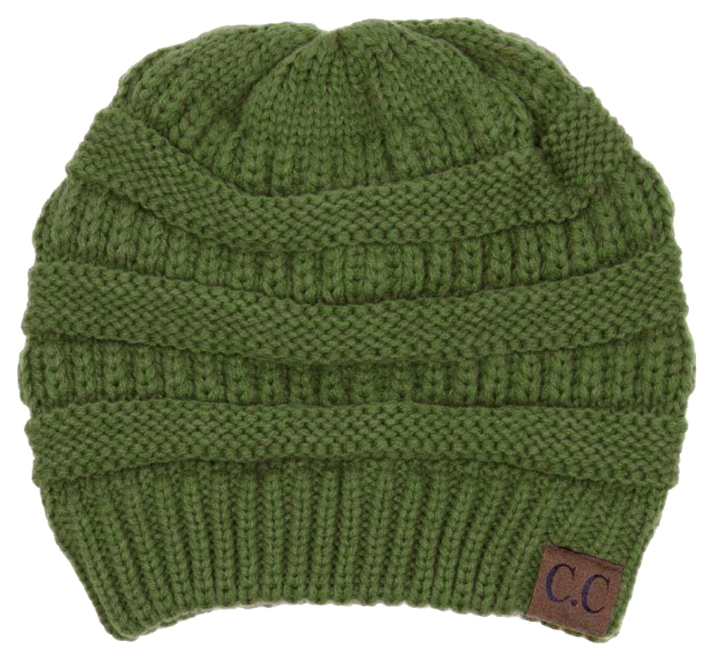 Classic Ribbed Cable Knit Beanie