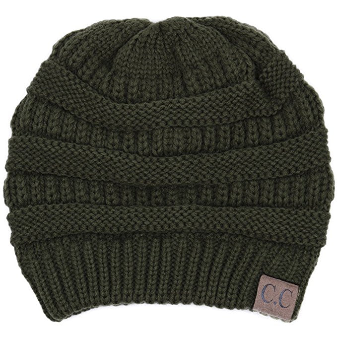 Classic Ribbed Cable Knit Beanie