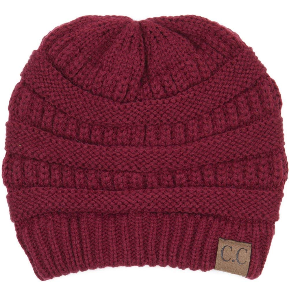 Classic Ribbed Cable Knit Beanie