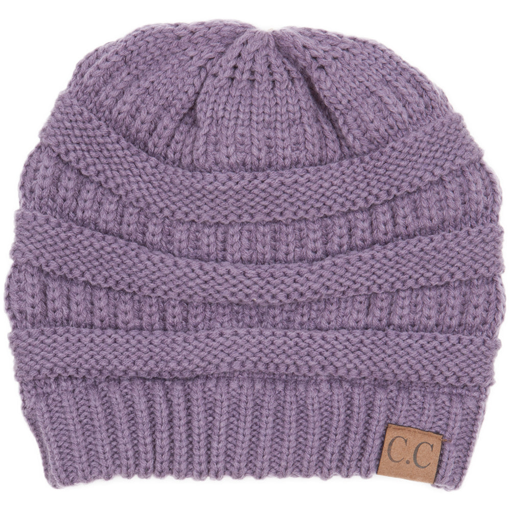 Classic Ribbed Cable Knit Beanie
